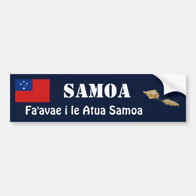 Coche Bandera de Samoa + Pegatina para el parachoques (Frente)