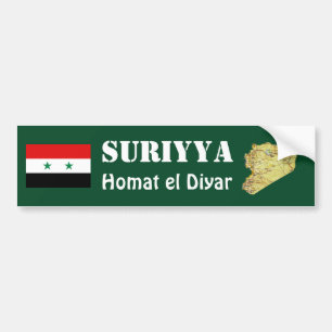 Coche Bandera de Siria + Pegatina para el parachoques