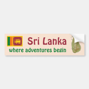 Coche Bandera de Sri Lanka + Pegatina para el