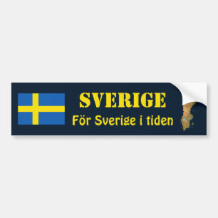 Coche Bandera de Suecia + Pegatina para el parachoques