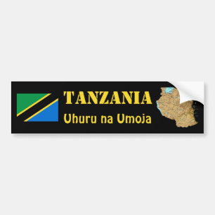 Coche Bandera de Tanzania + Pegatina para el parachoques