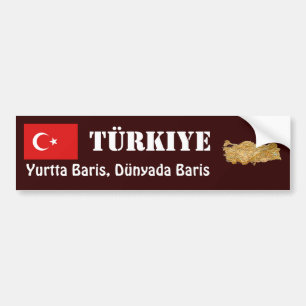Coche Bandera de Turquía + Pegatina para el parachoques