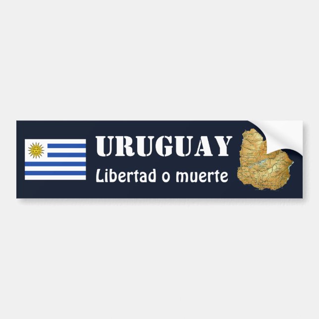 Coche Bandera de Uruguay + Pegatina para el parachoques (Frente)