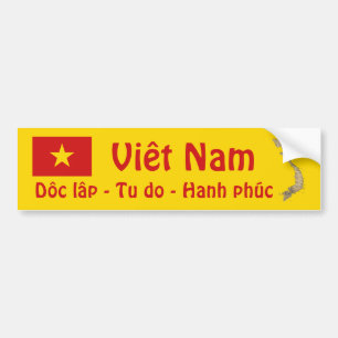 Coche Bandera de Vietnam + Pegatina para el parachoques