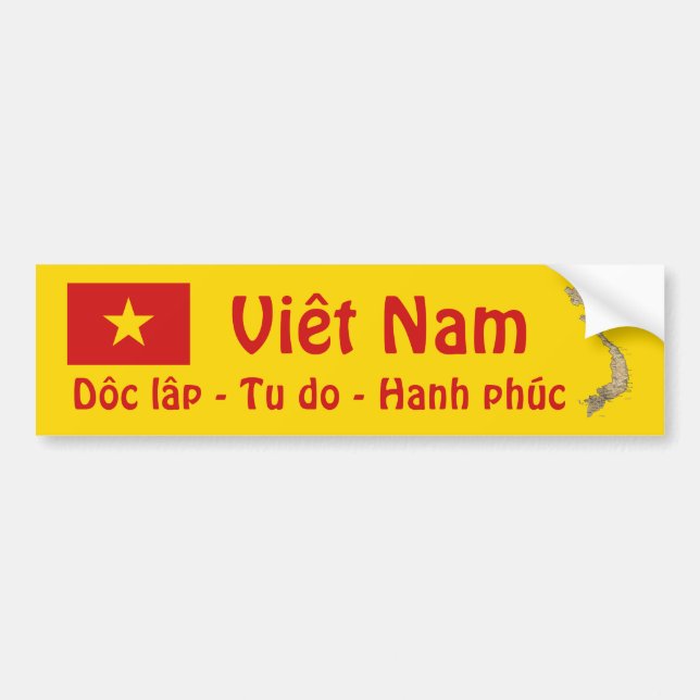 Coche Bandera de Vietnam + Pegatina para el parachoques (Frente)