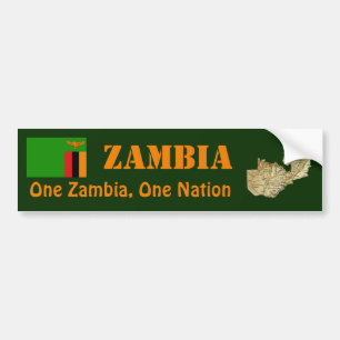 Coche Bandera de Zambia + Pegatina para el parachoques