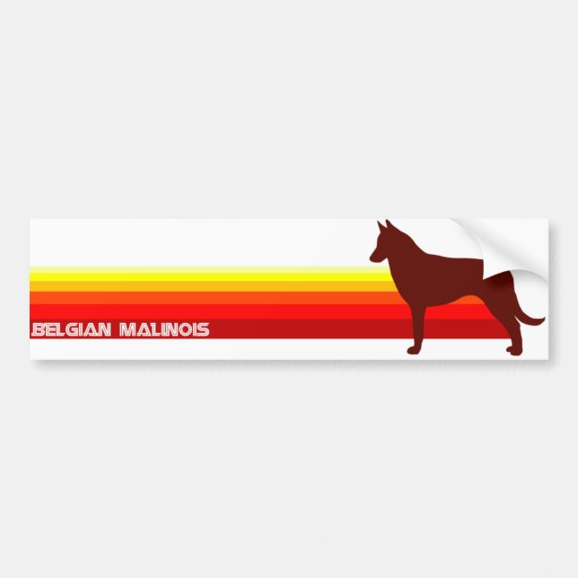 Coche Belga Malinois con la pegatina para el parachoques (Frente)