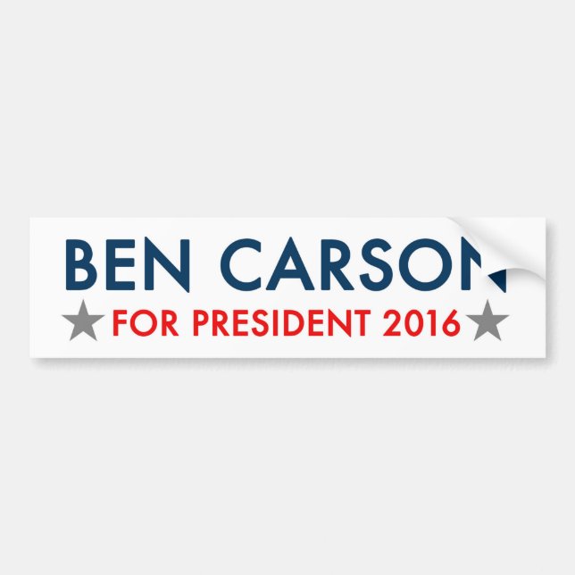 Coche Ben Carson para la pegatina para el parachoques (Frente)
