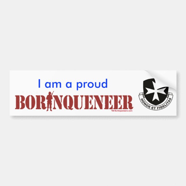 Coche Borinqueneer orgulloso - pegatina para el (Frente)
