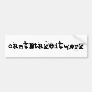 Coche cantmakeitwork - pegatina para el parachoques