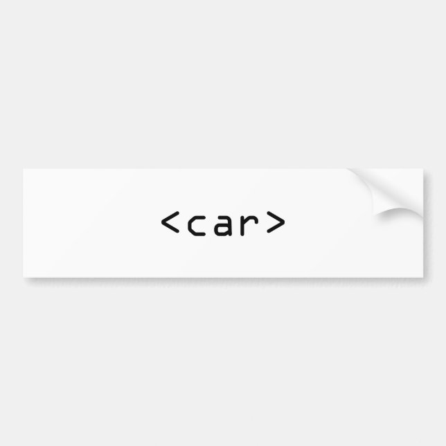 Coche <car> Pegatina para el parachoques del HTML (Frente)