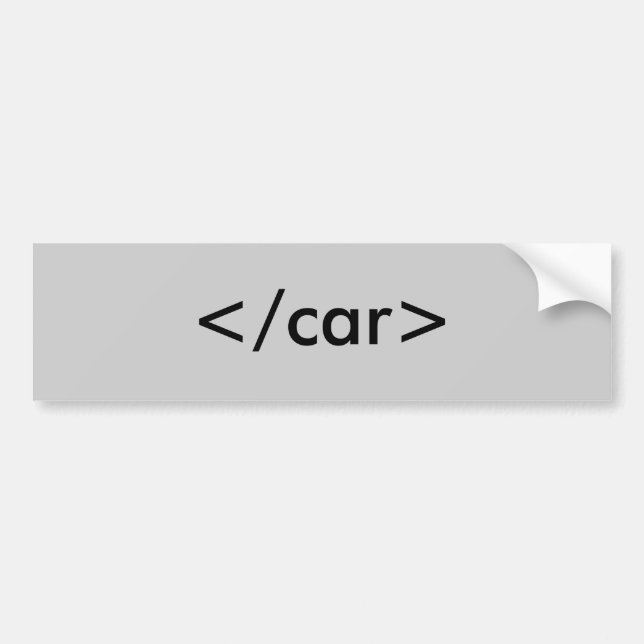 Coche </car> Pegatina para el parachoques del HTML (Frente)