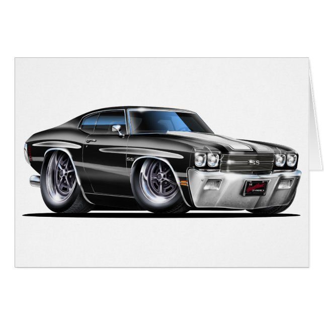 Coche Chevelle Blanco-Negro de 1970 (Anverso (Horizontal))