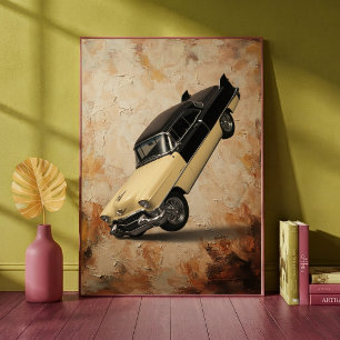 Coche Clásico Antiguo Haciendo un Wheelie Arte Min