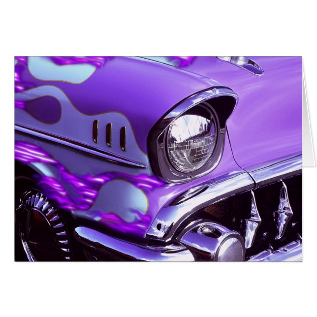 Coche clásico: Chevrolet con capó en llamas (Anverso (Horizontal))