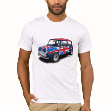 Coche clásico de Union Jack mini en la camiseta