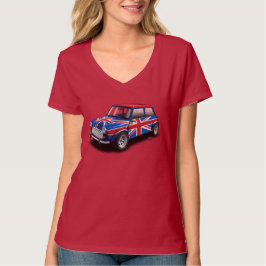 Coche clásico de Union Jack mini en la camiseta