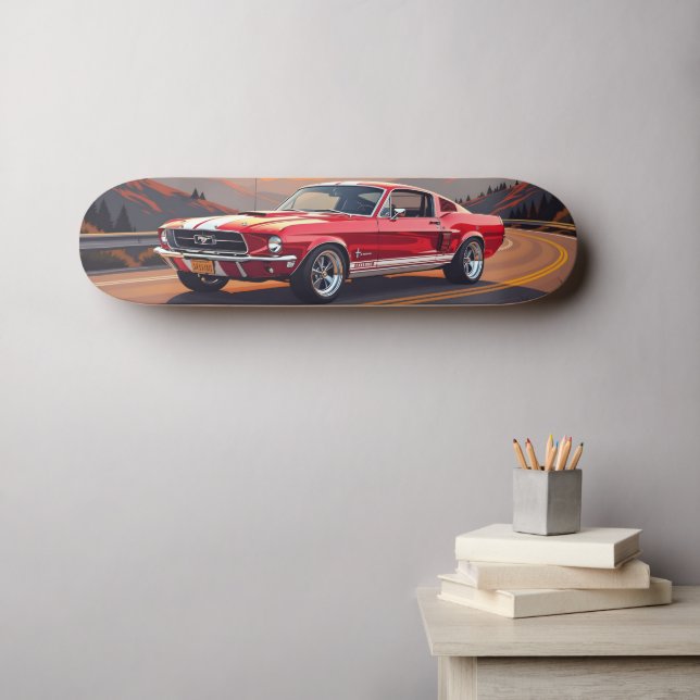 Coche Clásico Musculoso 1967 Skateboard (Arte de pared (horz))