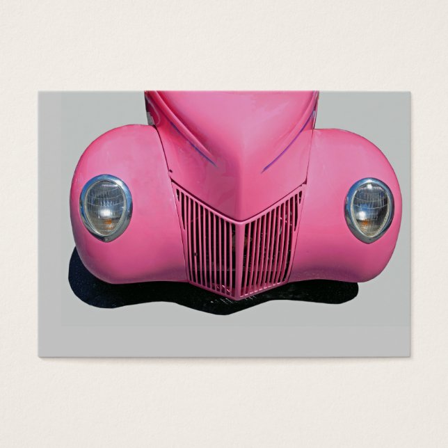 coche clásico pintado de rosa (Frente)