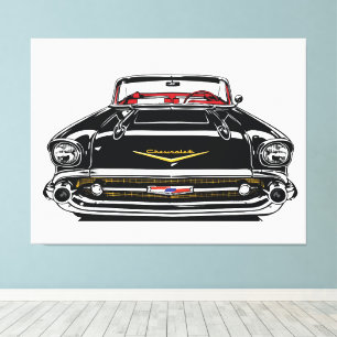 Coche Clásico Retro Vintage Arte Pop Frontal
