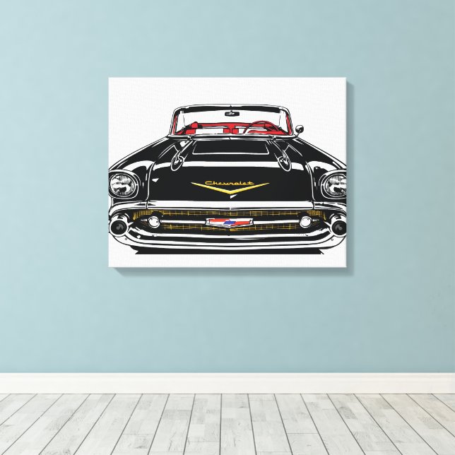 Coche Clásico Retro Vintage Arte Pop Frontal (Insitu (piso de madera))