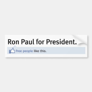 Coche Como la pegatina para el parachoques de Ron Paul