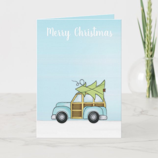 Coche con tarjeta navideña (Anverso)