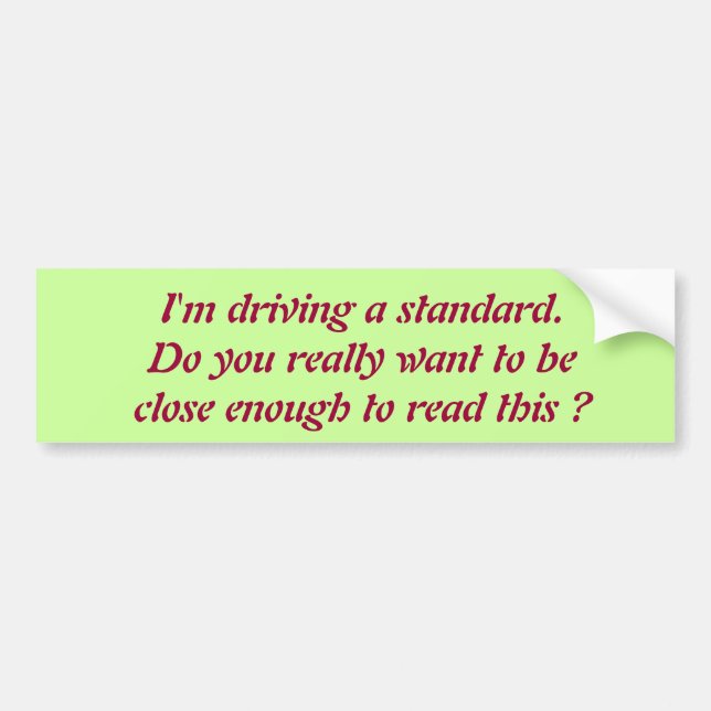 Coche Conducción de una pegatina para el parachoques (Frente)