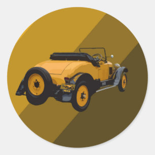 Coche convertible de venado amarillo, Pegatinas