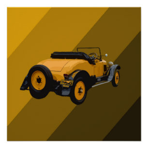 Coche convertible de venado amarillo, Poster
