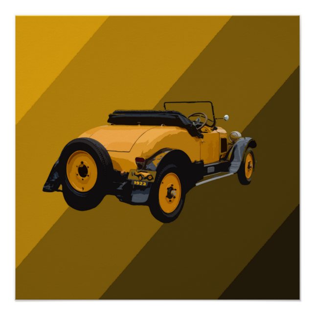 Coche convertible de venado amarillo, Poster (Anverso)