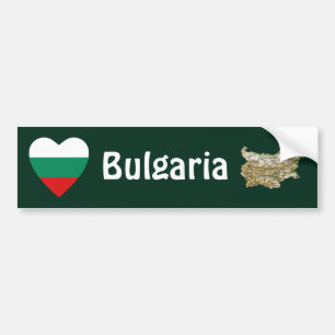 Coche Corazón de la bandera de Bulgaria + Pegatina para
