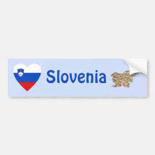 Coche Corazón de la bandera de Eslovenia + Pegatina para