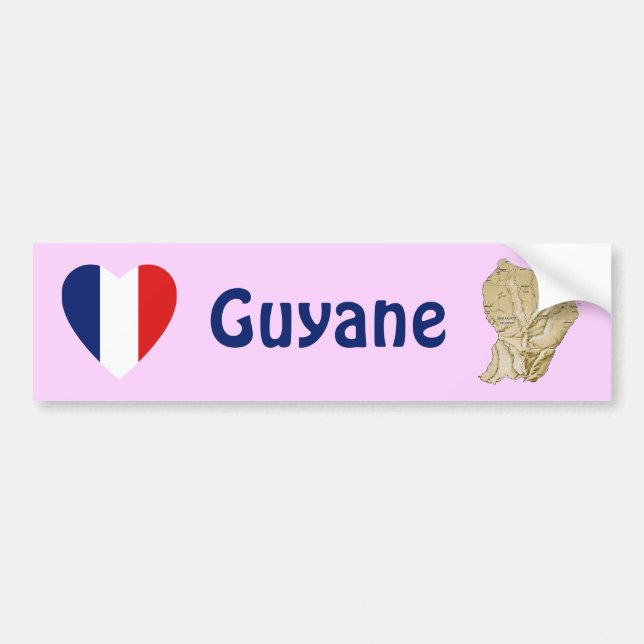 Coche Corazón de la bandera de Guyane + Pegatina para el (Frente)