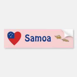Coche Corazón de la bandera de Samoa + Pegatina para el