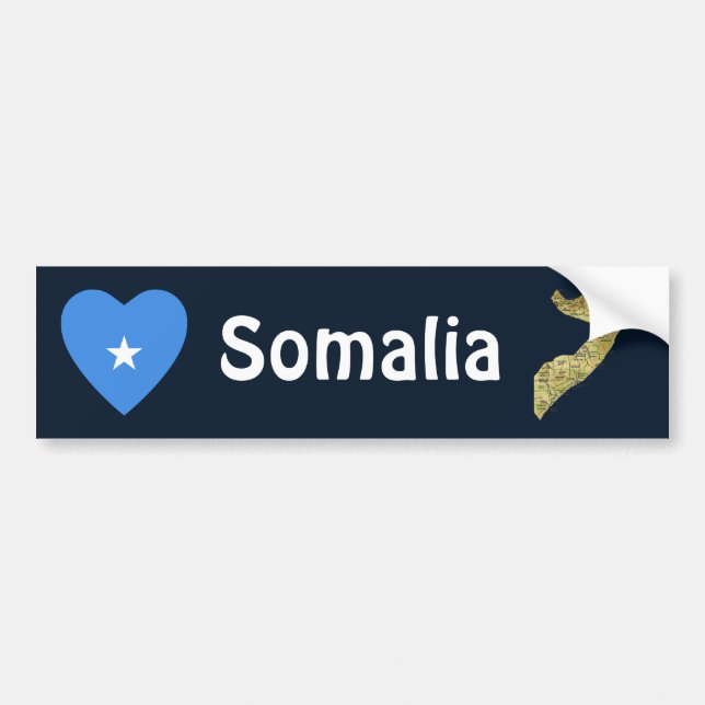 Coche Corazón de la bandera de Somalia + Pegatina para (Frente)