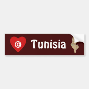 Coche Corazón de la bandera de Túnez + Pegatina para e