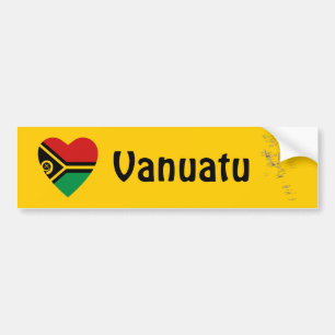 Coche Corazón de la bandera de Vanuatu + Pegatina para