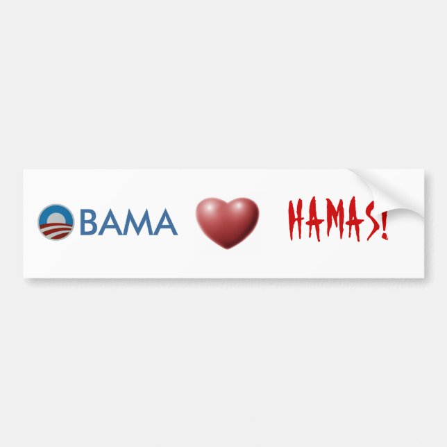 Coche ¡Corazones Hamás de Obama! Pegatina para el (Frente)
