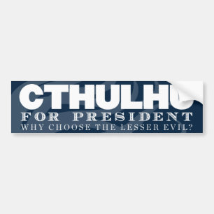 Coche Cthulhu para el presidente pegatina para el