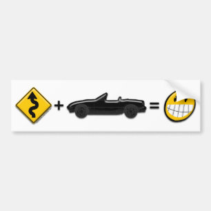 Coche Curvas + MX5 = pegatina para el parachoques de la