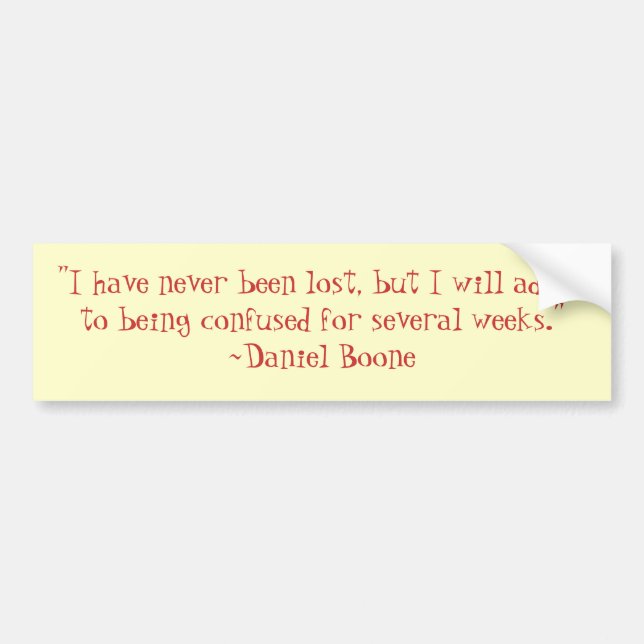 Coche Daniel Boone perdió a la pegatina para el (Frente)