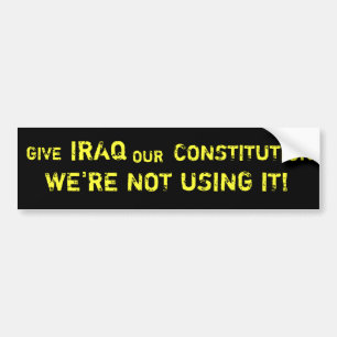Coche Dé a Iraq nuestra pegatina para el parachoques de