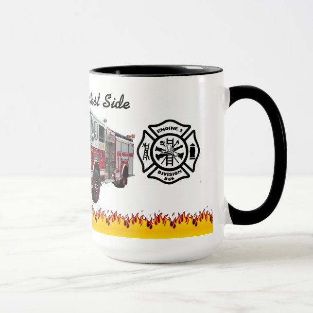Coche de bomberos 2" del búfalo orgullo taza del (Derecha)
