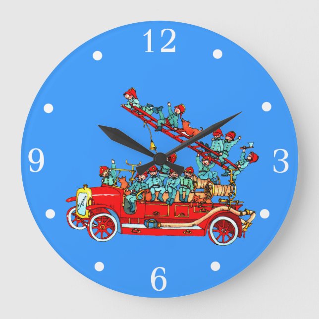 Coche de bomberos con el reloj de pared de los (Anverso)
