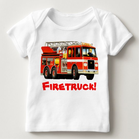Coche de bomberos infantil camiseta de bebé