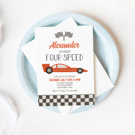 Coche de Carrera Hecho Invitación de Cumpleaños de