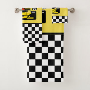 Coche de carreras amarillo: Bandera del inspector