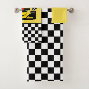Coche de carreras amarillo: Bandera del inspector