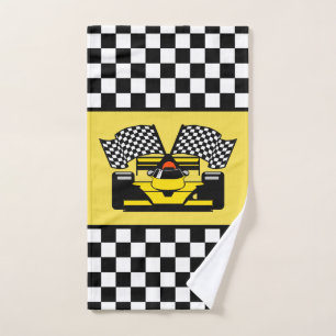 Coche de carreras amarillo: Bandera del inspector